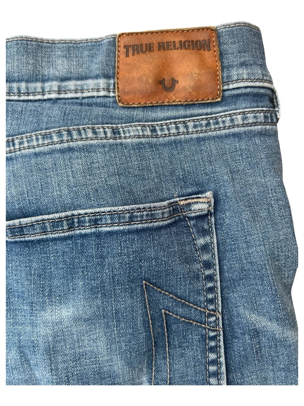 True Religion Men's Rocco Biker Jeans Size 42 Blue Denim Moto Moto-Style